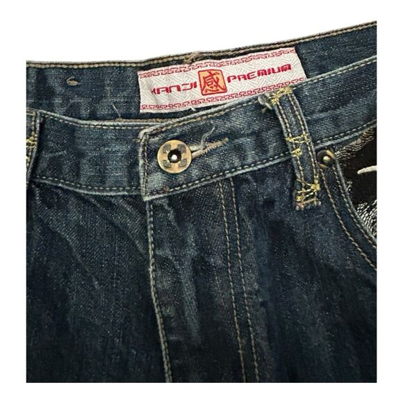 Kanji Premium Embroidered Oni Warrior Jeans Size 36 (Actual 34x30) Lot 0460 - Picture 4 of 12